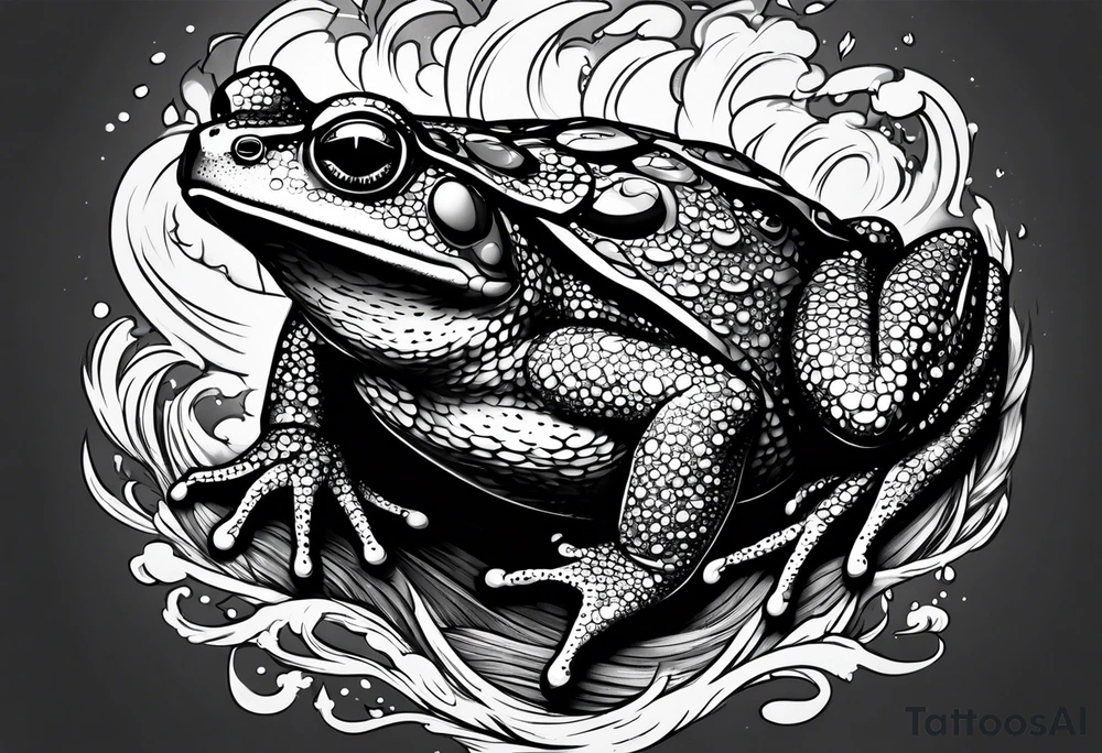 A toad in a thunderstorm tattoo idea