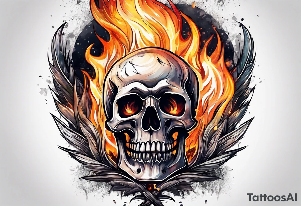 bonfire without skull tattoo idea