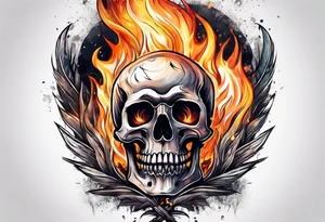 bonfire without skull tattoo idea
