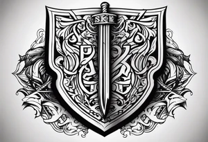 Valhalla 
Sword shield battle tattoo idea