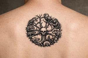 species phylogeny circle as tree branches tattoo idea
