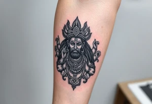 hindu god tattoo that shows strength and is trippy tattoo idea