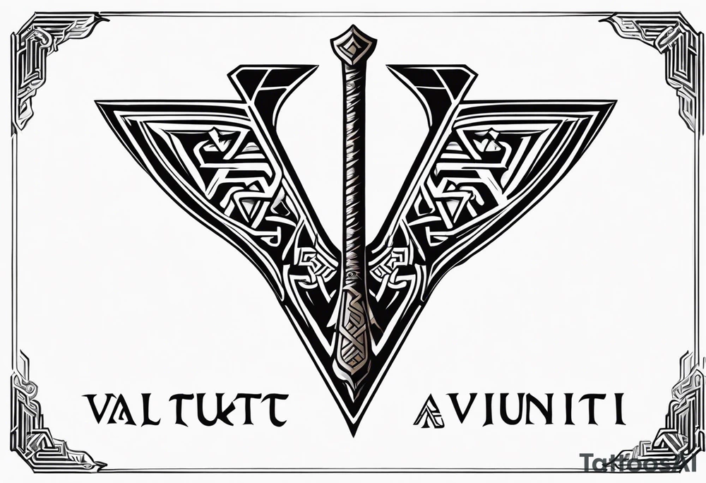 Valhalla sword 
shield axe Valknut must tattoo idea