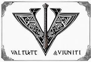 Valhalla sword 
shield axe Valknut must tattoo idea