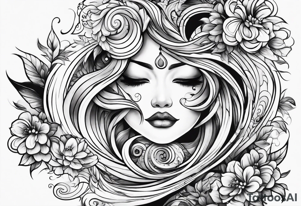 thick swirls tattoo idea