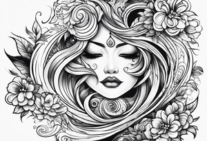 thick swirls tattoo idea