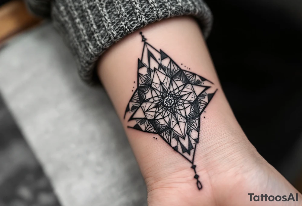 photographer trippy geometric tattoo idea