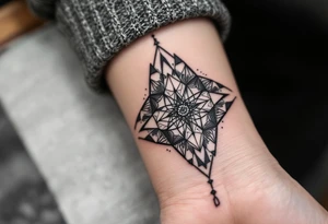 photographer trippy geometric tattoo idea