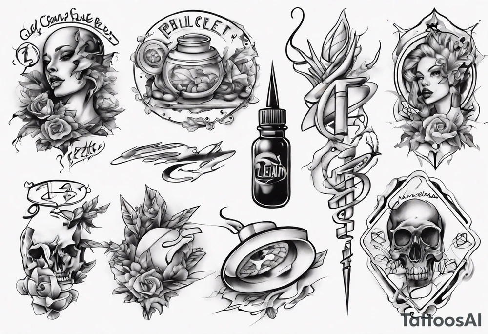percocet  and lean tattoo idea