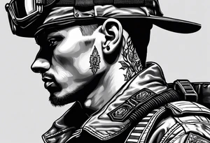 SS soldier side profile tattoo idea