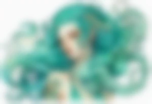 A beautiful Melusine with turquois scales and teal hair. tattoo idea