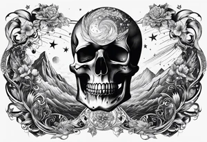 Universe with a skeleton tattoo idea