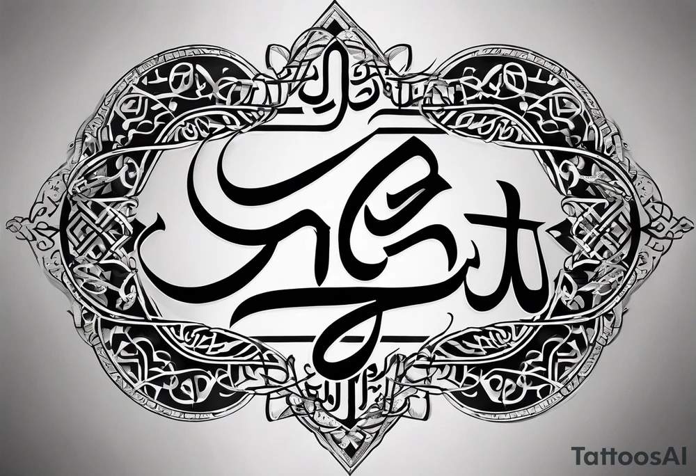 arabic calligraphy of the translation, what doesnt kill you makes you stronger - Just writing tattoo idea