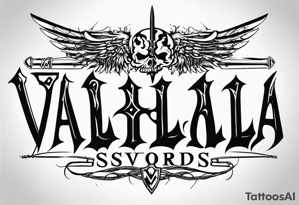 valhalla barb wire swords tattoo idea