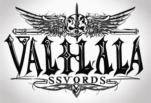 valhalla barb wire swords tattoo idea