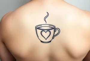 Cute cup of tea with a love heart tattoo idea