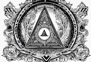 Valhalla sword shield axe Valknut fire tattoo idea