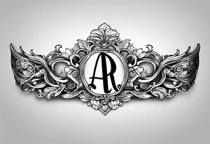 A headband with the letters A R in the middle tattoo idea