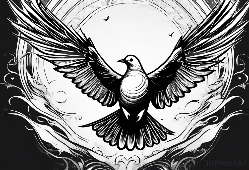 a dove flying to a sitting dove tattoo idea