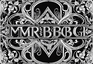 letters: "MRBG" underlined, equally separated
simple, clear, plain, unadorned, no background tattoo idea