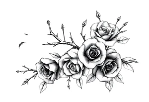 Thorns with roses on the wrist tattoo idea