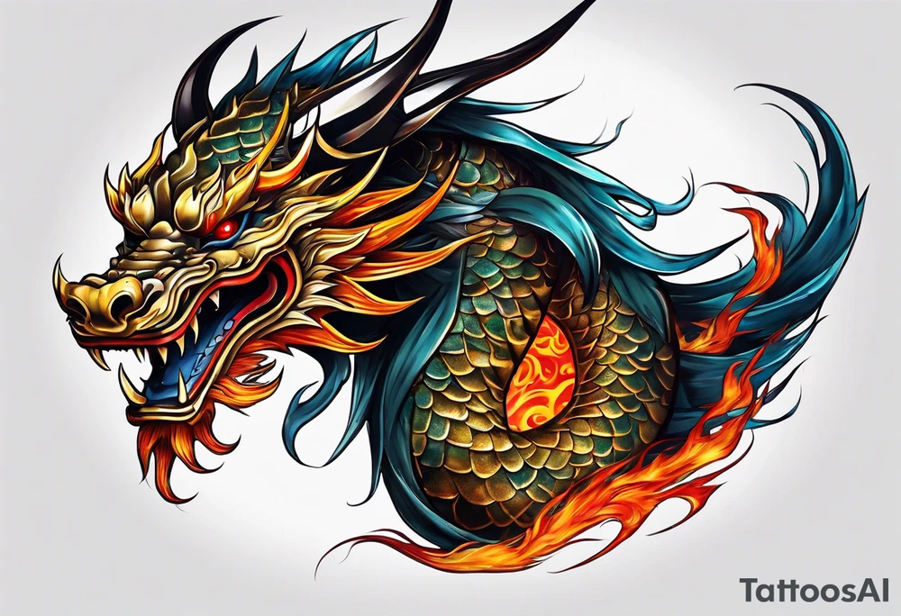 firedragon mask tattoo idea