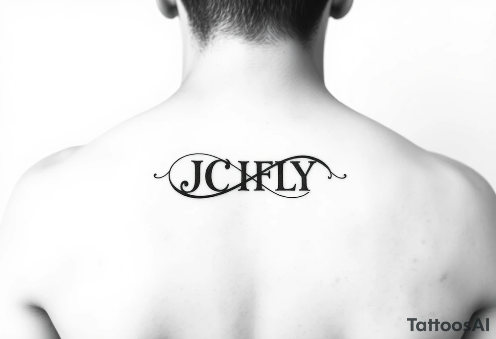 A small tattoo to go on my inner forearm with the letters JCIFLY in an infinity symbol shape tattoo idea