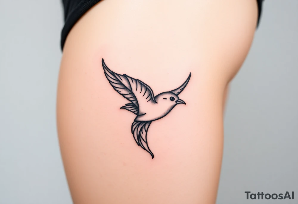 swallow flying with its wings out and forward tattoo idea