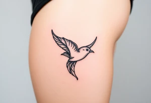 swallow flying with its wings out and forward tattoo idea