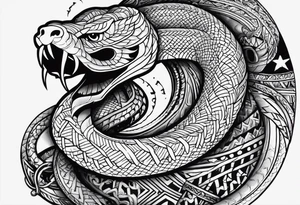 A serpent with sunlight and the phrase Si vis pacem para bellum tattoo idea