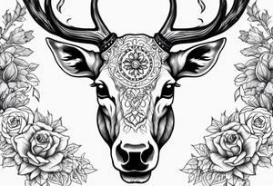 Reindeer skull tattoo idea