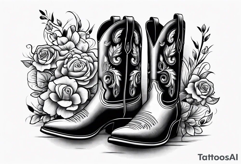 Cowboy boots flowers inside boots cowboy hat howdy tattoo idea Cowboy boots flowers inside boots cowboy hat howdy tattoo idea