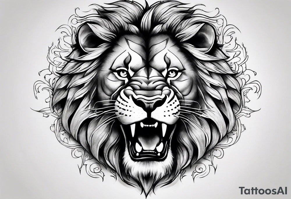 lion roar
chest tattoo idea