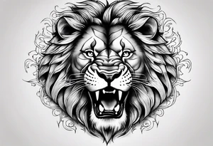 lion roar
chest tattoo idea