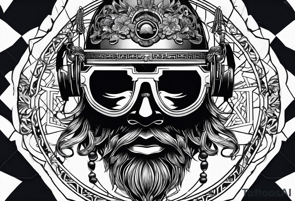 dokkaebi mask with glasses tattoo idea