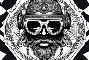 dokkaebi mask with glasses tattoo idea