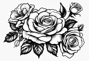 Roses and flowers. With nursing and hunting and cows and bulls and fishing and love and church. tattoo idea