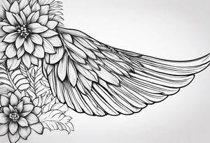 wing, flower, palm, sea tattoo idea