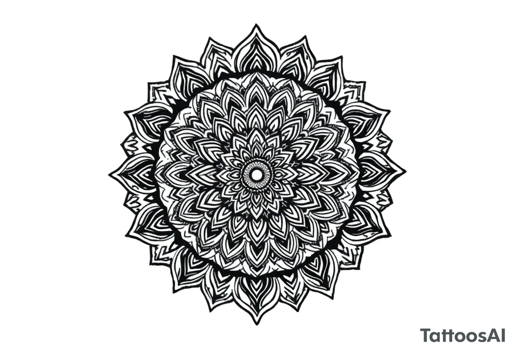 long mandala with ancient rhyme tattoo idea