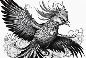 Asian phoenix with a long neck tattoo idea