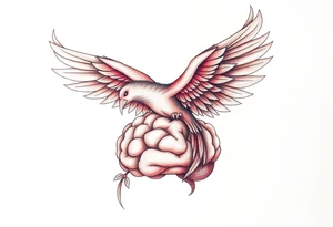 phoenix flying out of a brain tattoo idea