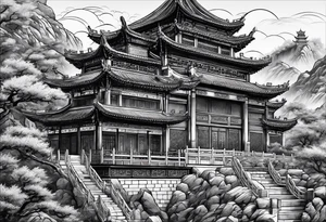 Chinese wall, realistic,chinese art, surroundings tattoo idea