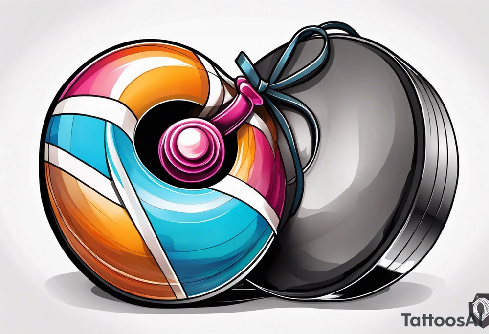 Curling stone and a prostate cancer ribbon tattoo idea
