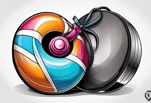 Curling stone and a prostate cancer ribbon tattoo idea