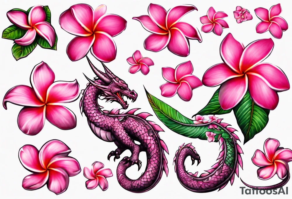 pink plumeria
dragon tattoo idea