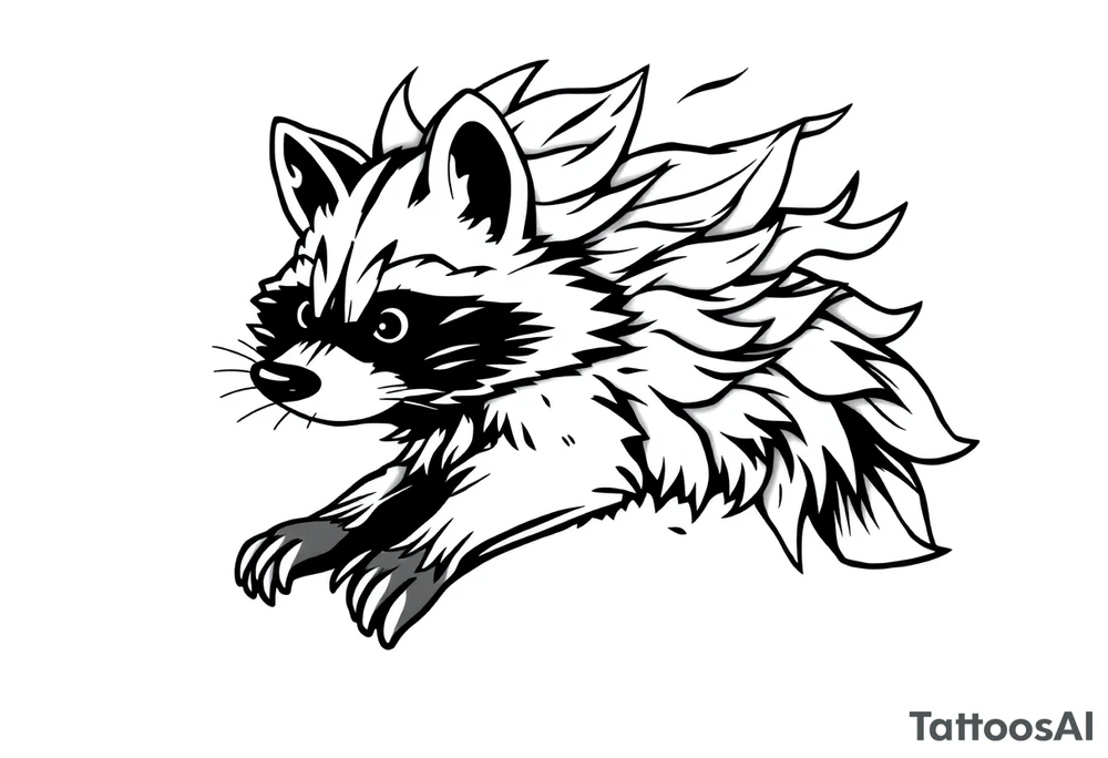 Fire Raccoon tattoo idea