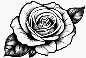 human hand holding a single rose stem tattoo idea