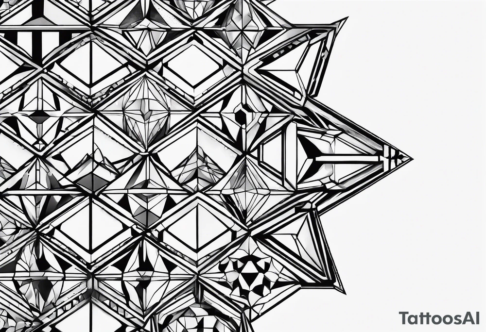 Hexagon linked crystal tattoo idea