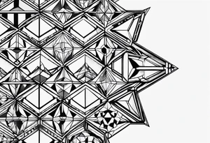 Hexagon linked crystal tattoo idea