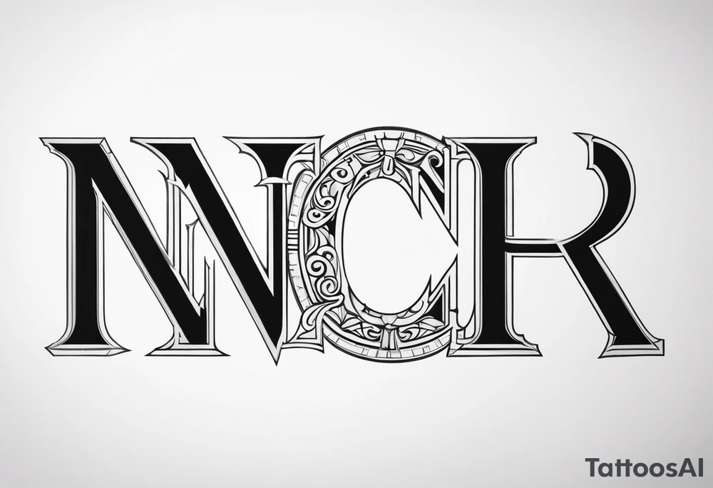 Initials NCA with roman numerals 9-15-16 tattoo idea